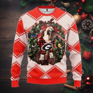 Ncaa Georgia Bulldogs Pug Dog Ugly Christmas Sweater, All Over Print Sweatshirt, Ugly Sweater, Christmas Sweaters, Hoodie, Sweater