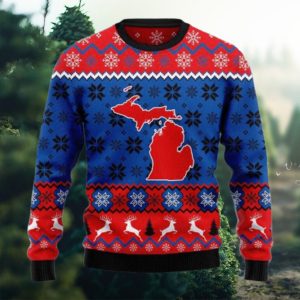 Sweet Home Michigan Ugly Christmas Sweater Gift Men Women